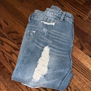 Ripped/Cuffed Mom Jeans